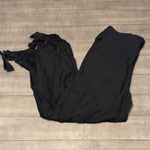 FAVLUX Black Fashion Pants Tie at Ankles